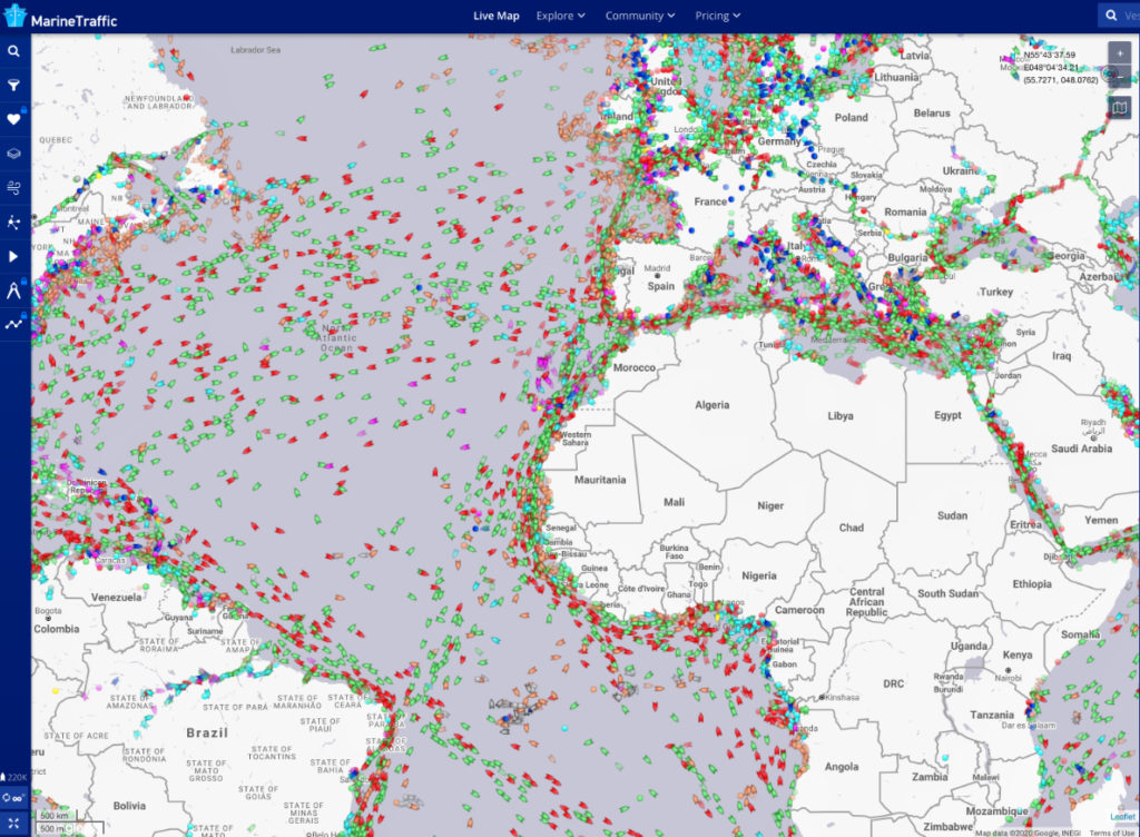 Marinetraffic com карта в реальном