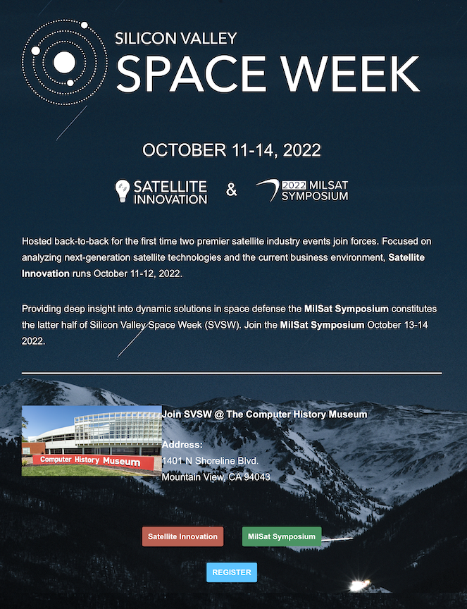 Satnews it’s a first — Silicon Valley Space Week offers two premier