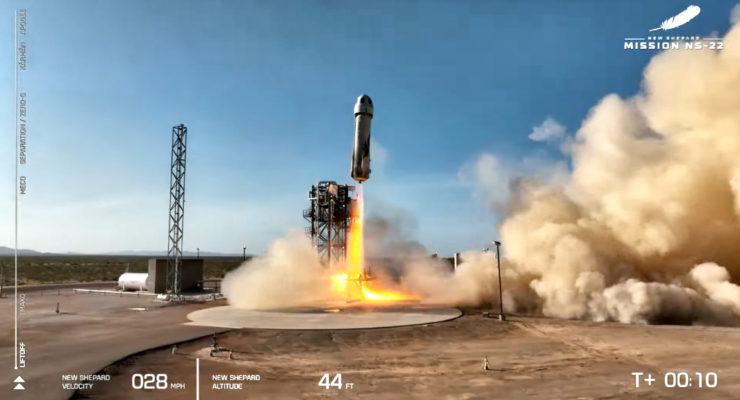 UPDATE 1: Blue Origin's NS-22 crewed mission successfully lifts off from West Texas