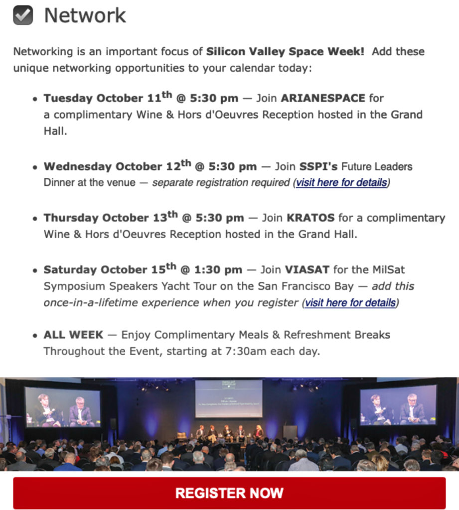 Silicon Valley Space Week — Events checklist SatNews