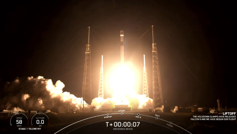 UPDATE 2: Hispasat's Amazonas Nexus satellite plies the skies en route to orbit via SpaceX a Falcon 9