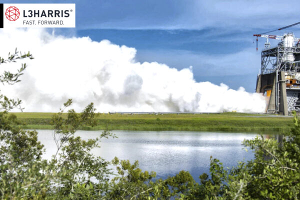 NASA + L3Harris hot-fire test the new RS-25 rocket engine for Artemis