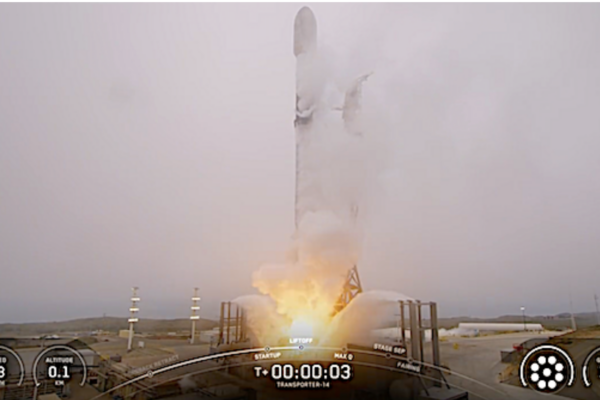 SpaceX launches the Transporter-14 on a dedicated smallsat rideshare mission from foggy Vandenberg