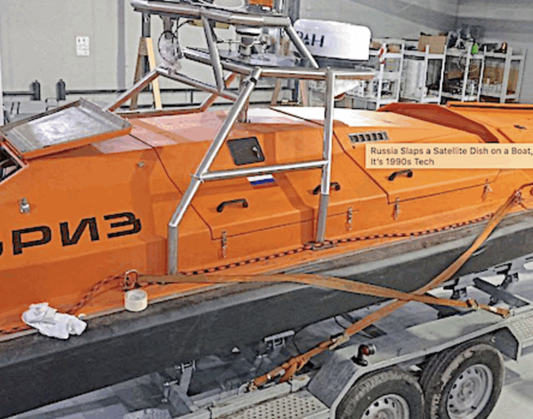 Russia slaps a satellite dish on a boat, calls it a “Starlink Killer” — analysts say it’s 1990s tech