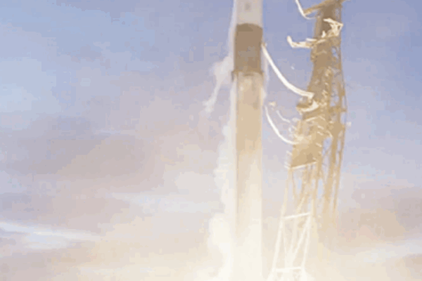 SpaceX launches Starlink smallsats Group 11-20 as sun sets in California on Sunday