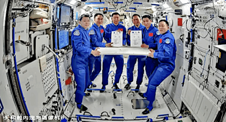 Three Chinese astronauts stranded at the Chinese space station as the return capsule hit by debris