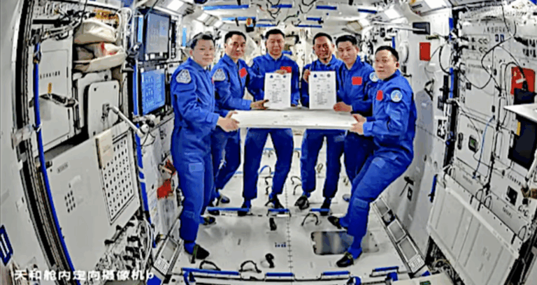 Three Chinese astronauts stranded at the Chinese space station as the return capsule hit by debris
